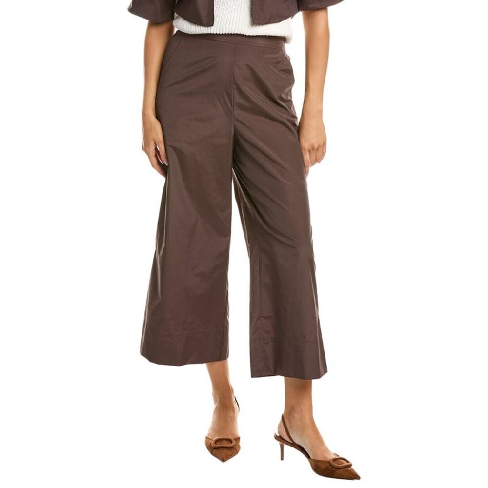 Natori Womens Techno Poplin Cropped Pant, Brown